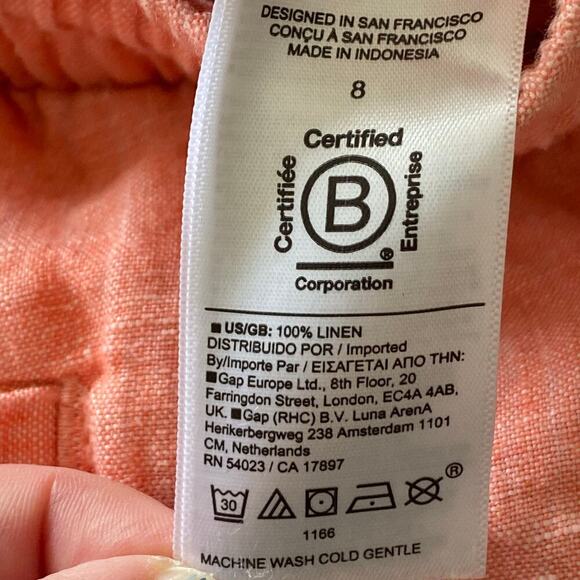 ATHLETA Retreat Linen Jogger Pants in Calla Sunset Orange, Size 8 - Picture 11 of 13